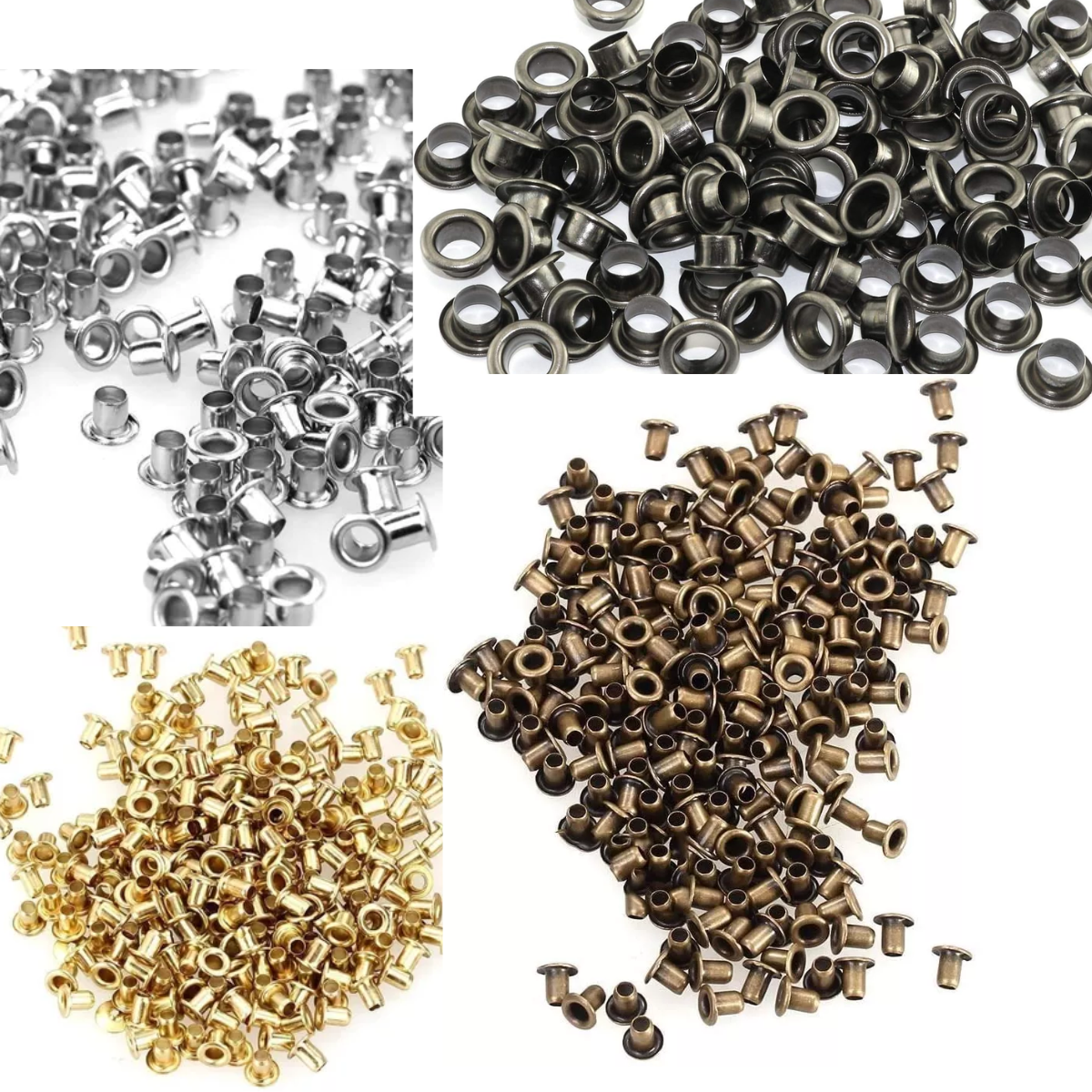 1000 OJALES DE METAL, OJAL OJALILLO METÁLICO NRO. 100 DE INTERIOR 4MM MÁS JUEGO DE TROQUEL - 3