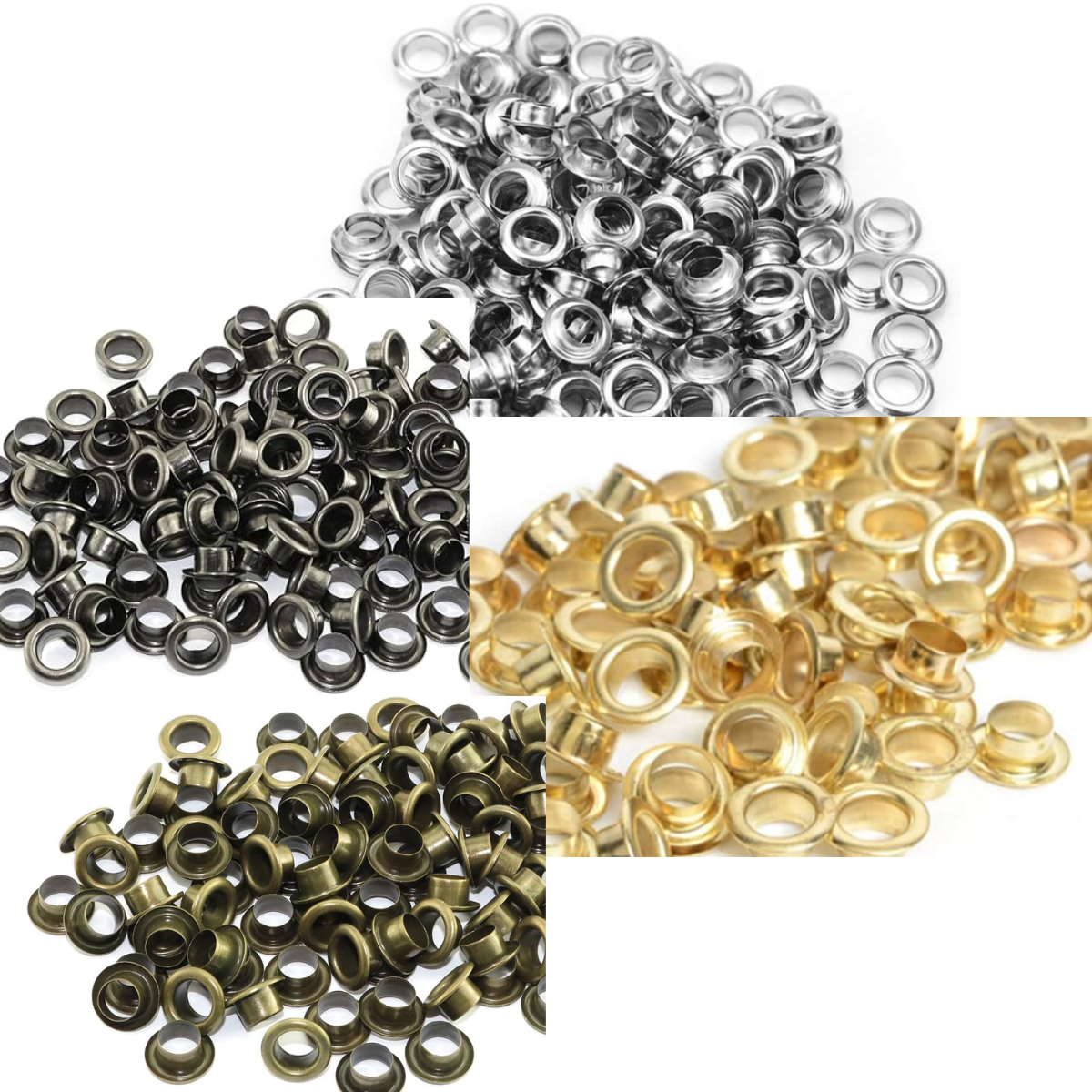 1000 OJALES DE METAL, OJAL OJALILLO METÁLICO NRO. 130 DE INTERIOR 5MM MÁS JUEGO DE TROQUEL - 3
