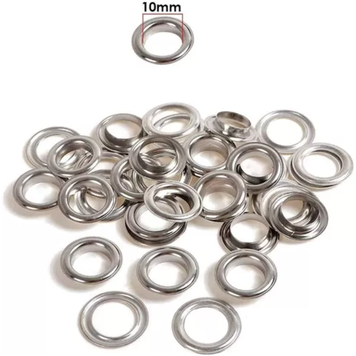 1000 OJALES DE METAL, OJAL OJALILLO METÁLICO NRO. 24 DE INTERIOR 10MM MÁS JUEGO DE TROQUEL - 3