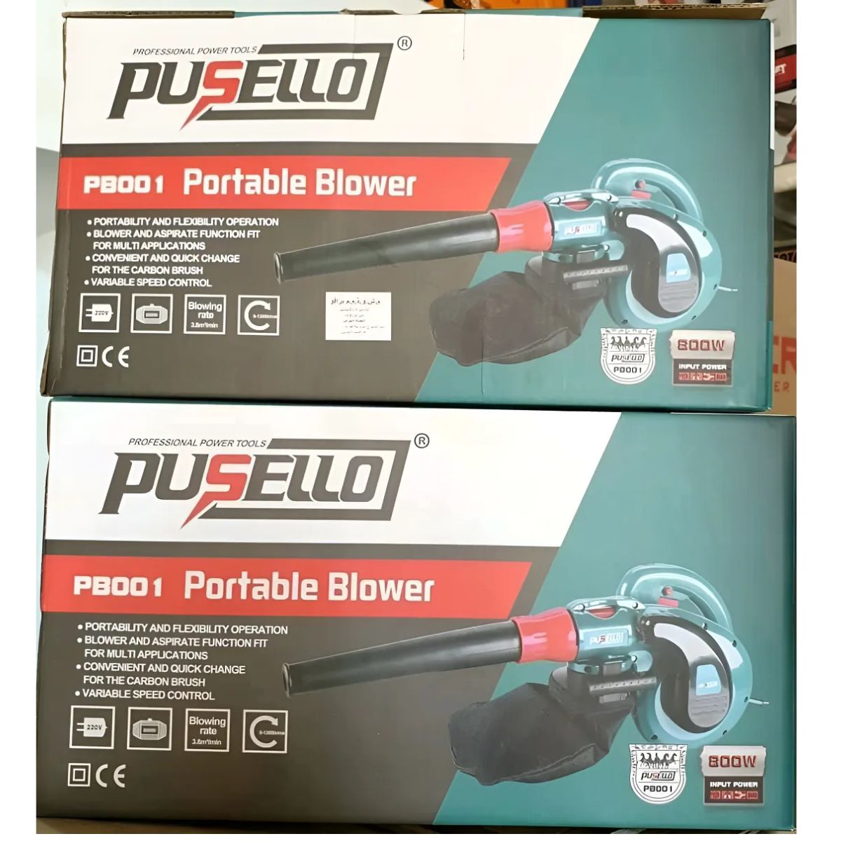 SOPLADOR ASPIRADOR DE HOJAS POLVO PUSELLO 800W 1300RPM - SOPLETE DE AIRE PARA LIMPIEZA AUTO CASA PC - 3