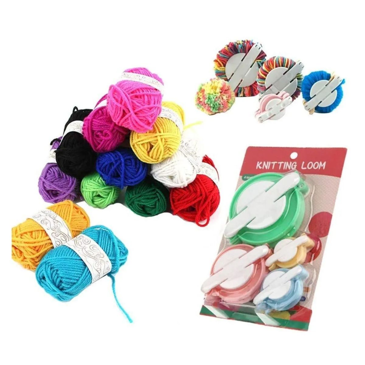 MAQUINA PARA HACER POMPONES DE 4 TAMAÑOS - POMPONERA POMPONES POMPON CROCHET - 1