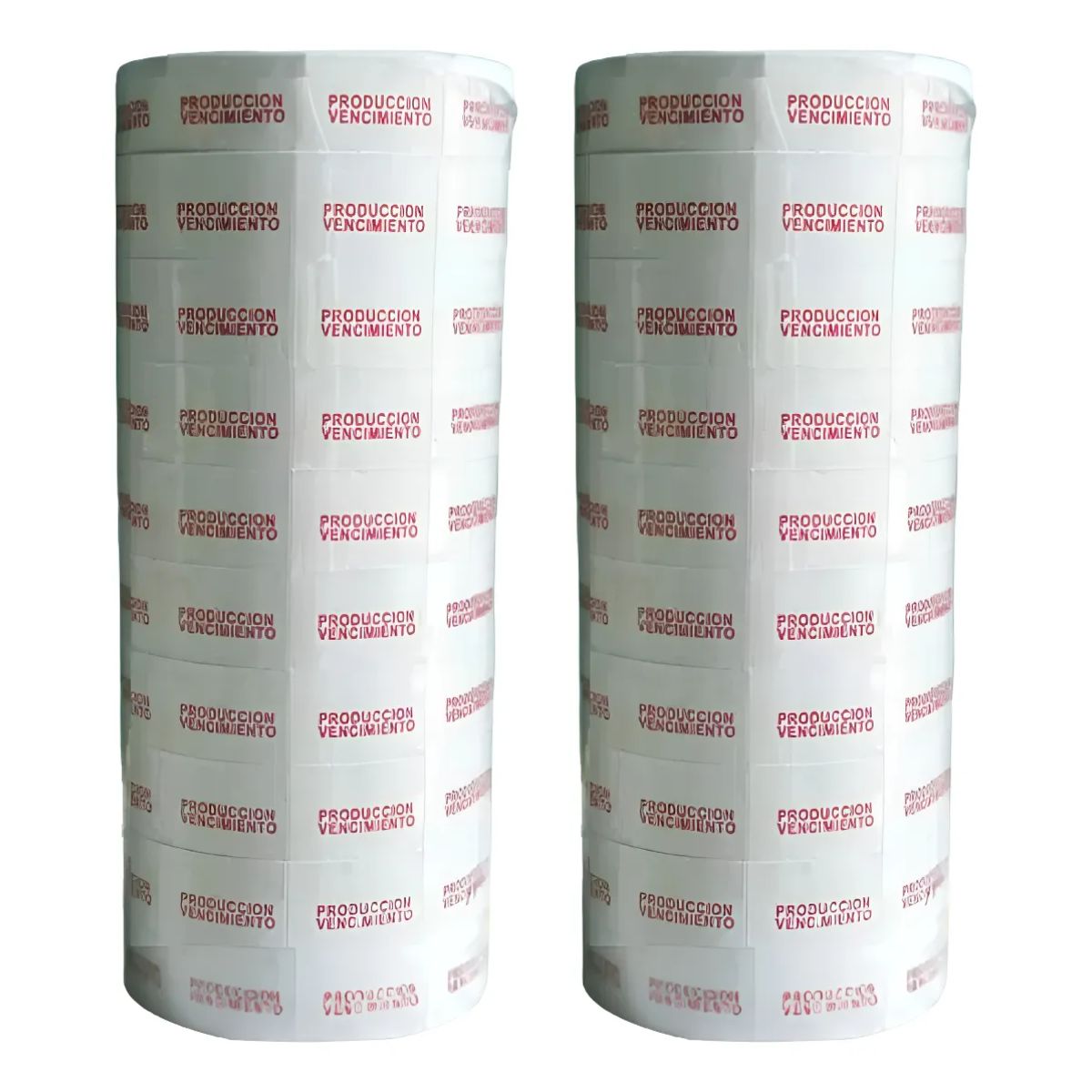 20 ROLLOS ETIQUETA STICKERS ADHESIVOS PRODUCCIÓN VENCIMIENTO - 1