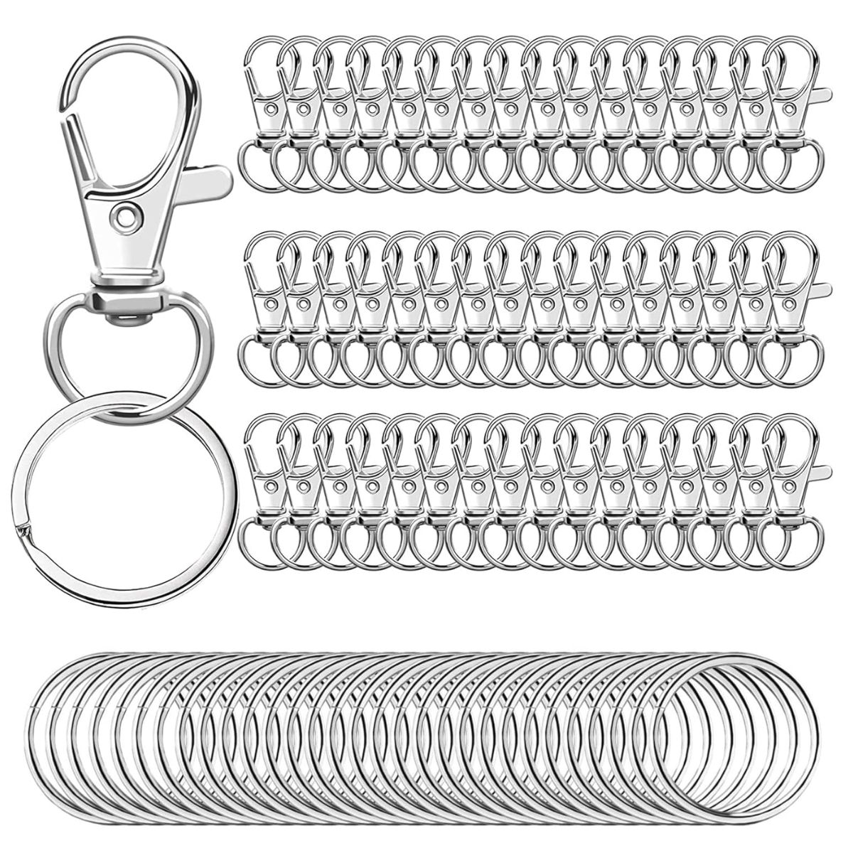 200 ARGOLLAS AROS PARA LLAVEROS Y GANCHOS GIRATORIOS METAL - 1