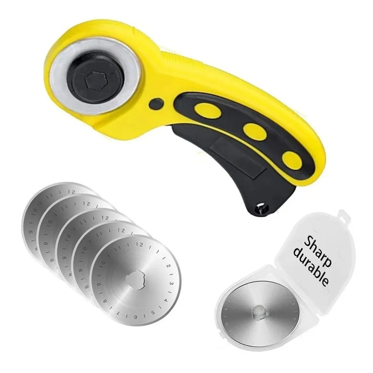 5 CUCHILLAS PARA CORTADOR DE TELA 45MM CUTTER GIRATORIO - 4