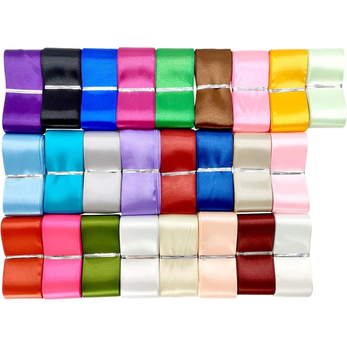 CINTA DE SATÉN SATINADA DE 4CM POR 25 COLORES CADA UNO DE 10 METROS - 2