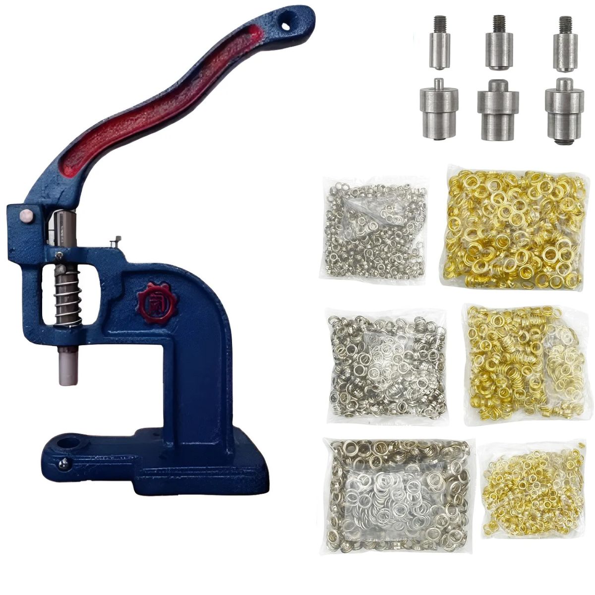 MÁQUINA TROQUELADORA CON 6000 OJALES METALICOS DE 6 MM, 10 MM Y 12 MM - 1