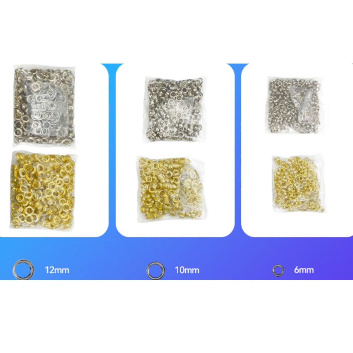 MÁQUINA TROQUELADORA CON 6000 OJALES METALICOS DE 6 MM, 10 MM Y 12 MM - 2