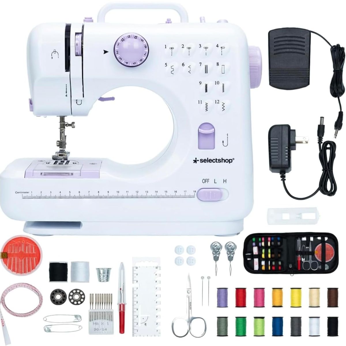 MAQUINA DE COSER ELECTRICA MÁQUINA DE COSER ELÉCTRICA MULTIFUNCIONAL CON LUZ DE LED SEWING MACHINE PAR ADECUADO PARA PRINCIPIANTE - 1