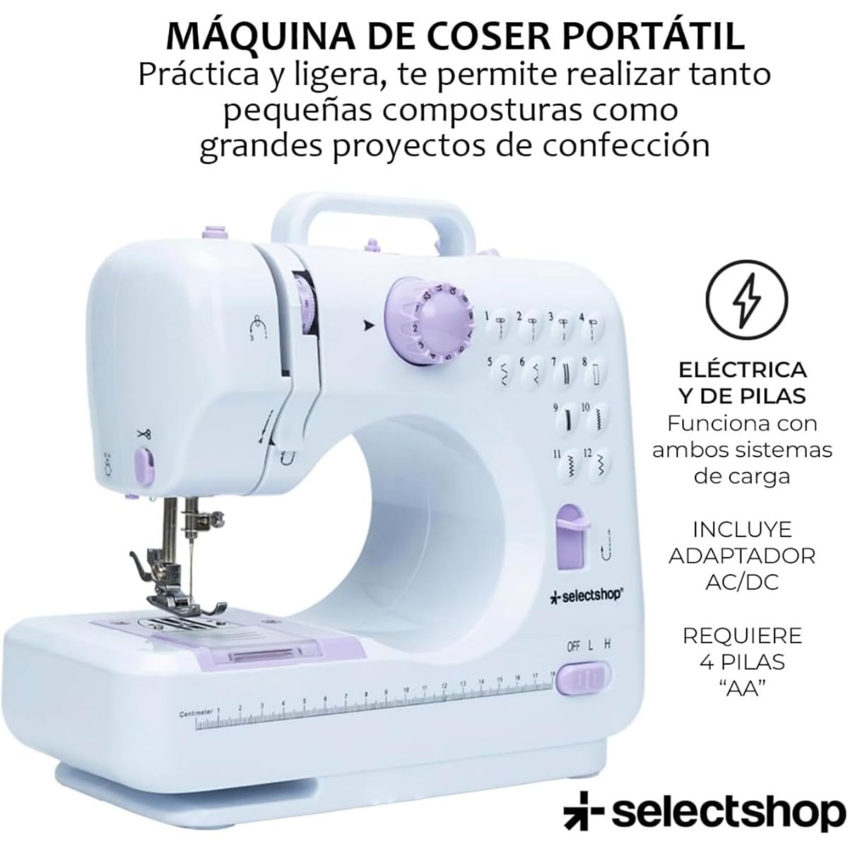 MAQUINA DE COSER ELECTRICA MÁQUINA DE COSER ELÉCTRICA MULTIFUNCIONAL CON LUZ DE LED SEWING MACHINE PAR ADECUADO PARA PRINCIPIANTE - 3