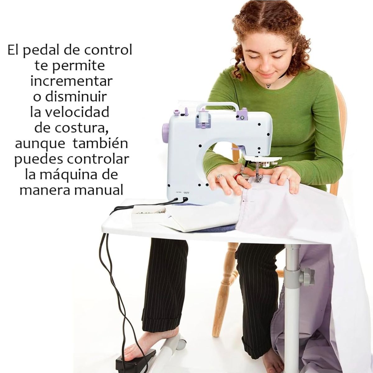 MAQUINA DE COSER ELECTRICA MÁQUINA DE COSER ELÉCTRICA MULTIFUNCIONAL CON LUZ DE LED SEWING MACHINE PAR ADECUADO PARA PRINCIPIANTE - 5