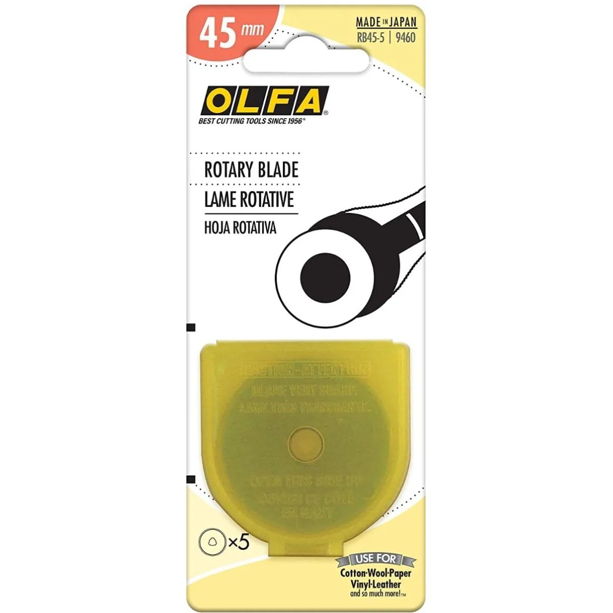 5 CUCHILLAS GIRATORIAS OLFA 45MM CORTADOR ROTATIVO REPUESTO - 2