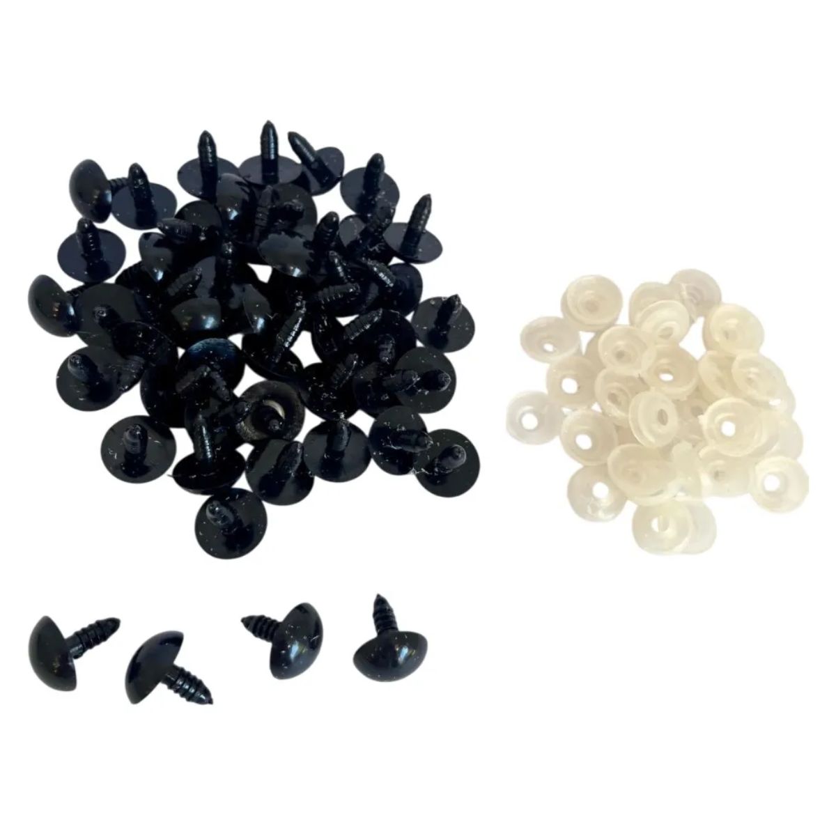 400 OJOS OJITOS DE SEGURIDAD AMIGURUMI 6MM 8MM 10MM Y 12MM POR 100 UNIDADES CADA MEDIDA - 1
