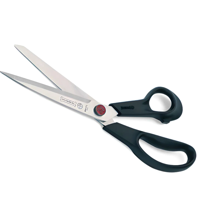TIJERA DE COSTURA 24CM REFORZADA M690 PUNTO ROJO NEGRA MUNDIAL IDEAL PARA TELA - 1