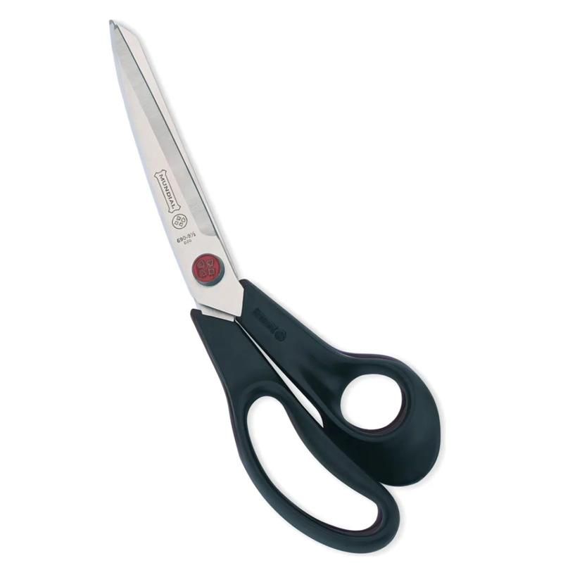 TIJERA DE COSTURA 24CM REFORZADA M690 PUNTO ROJO NEGRA MUNDIAL IDEAL PARA TELA - 2