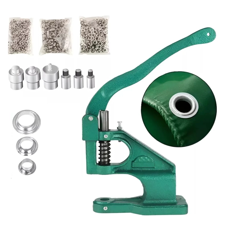EQUIPO COMPLETO PARA BROCHE OJALILLO DE 6MM 10MM Y 12MM REMACHADORA CON 3 TROQUELES - 1