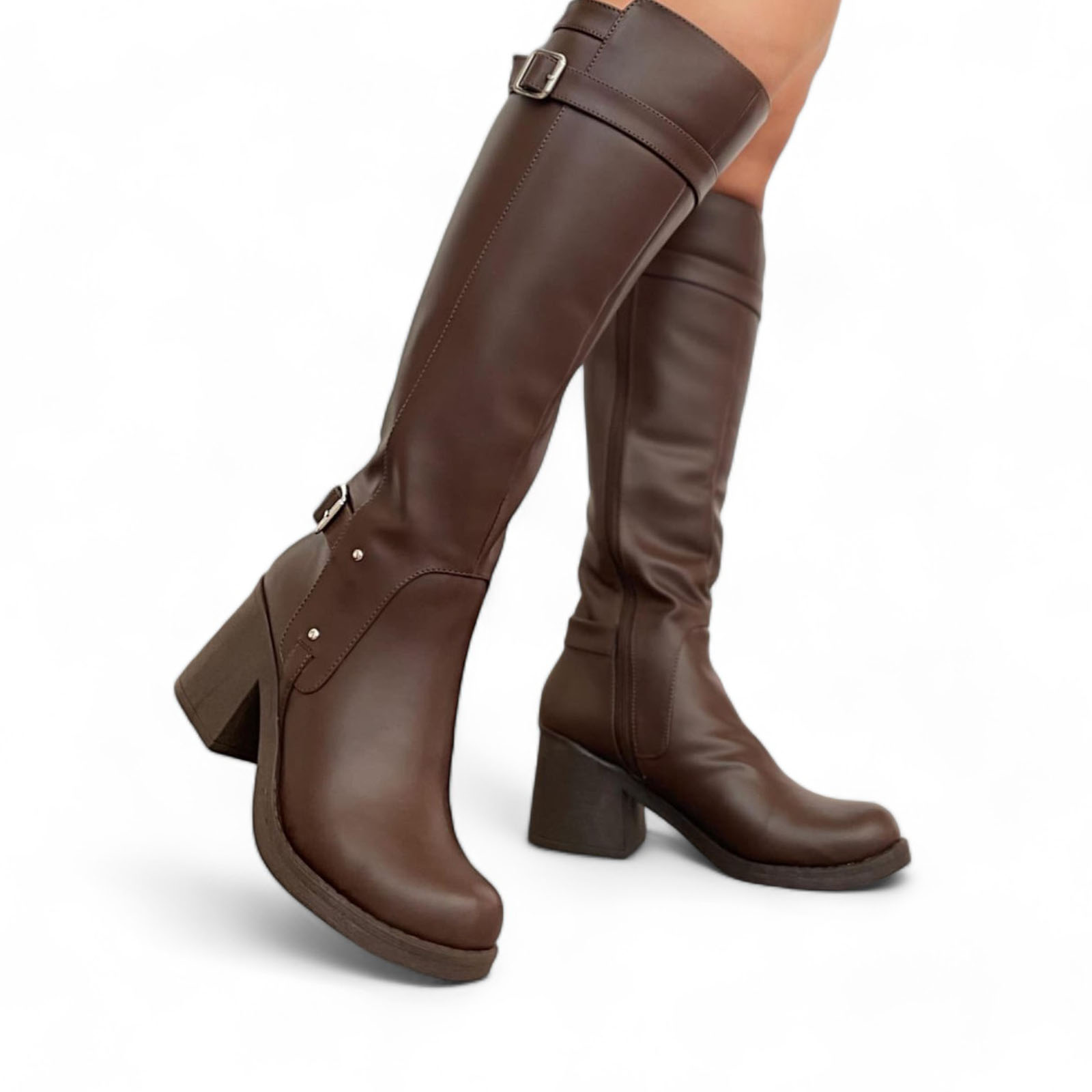 Ripley - BOTINES MUJER MARRÓN CASUAL LARGAS TACO 5POTRA1036L-75
