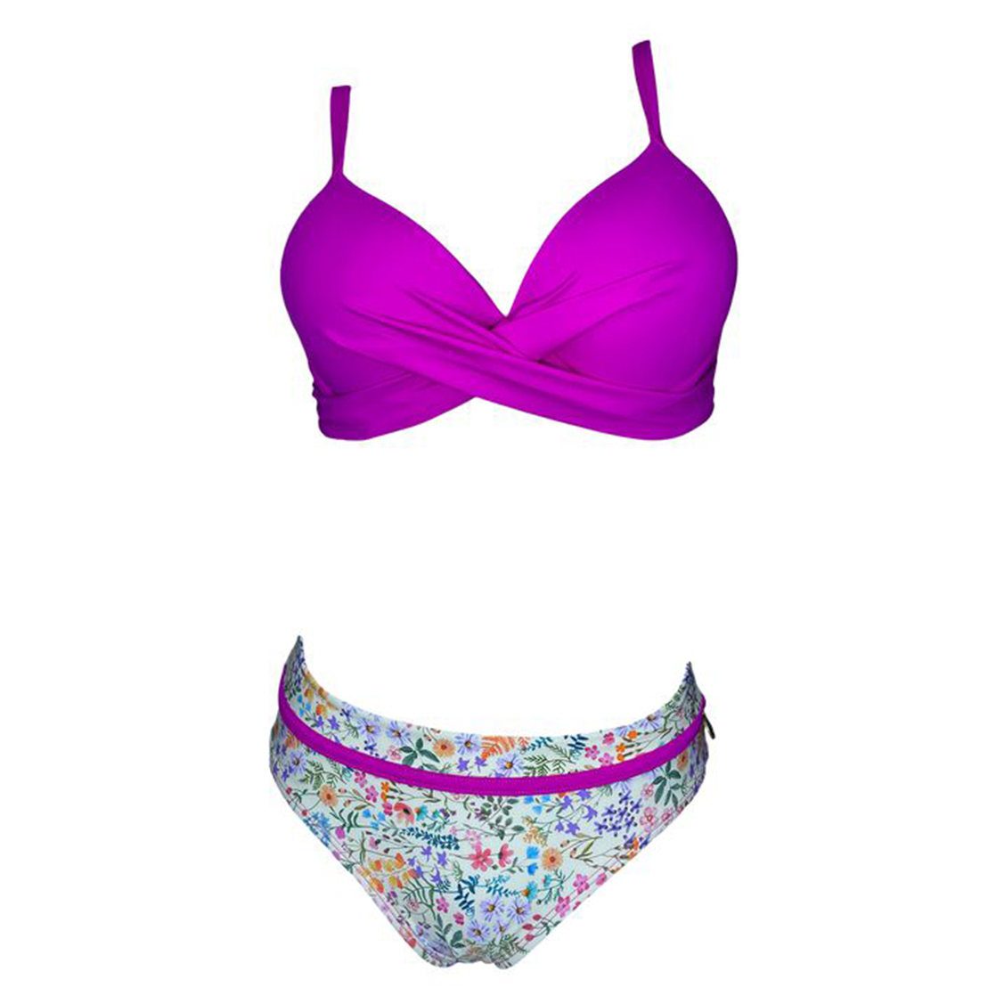 BIKINI PUSH UP LICRA MUJER FUCSIA UV AMANDA SOTELO GL-48 - 1