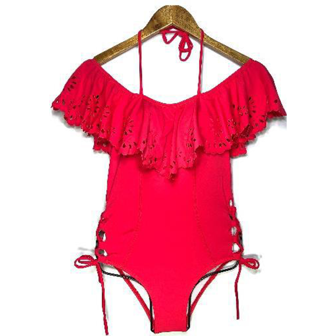ROPA DE BAÑO PUSH UP LICRA MUJER ROJO RUMBERA UV KRIS GL-52 - 1