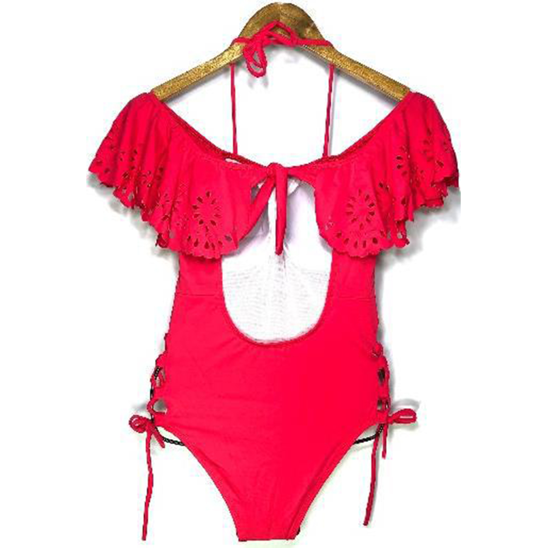 ROPA DE BAÑO PUSH UP LICRA MUJER ROJO RUMBERA UV KRIS GL-52 - 2