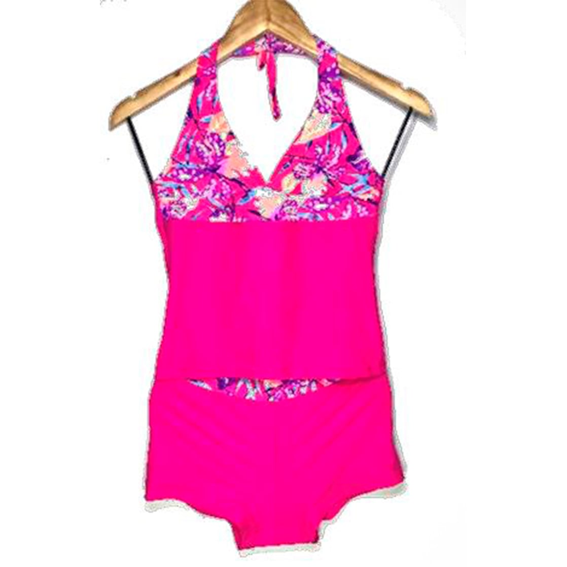 SHORT BIKINI PUSH UP LICRA MUJER FUCSIA UV CON POLO GL-32 - 1