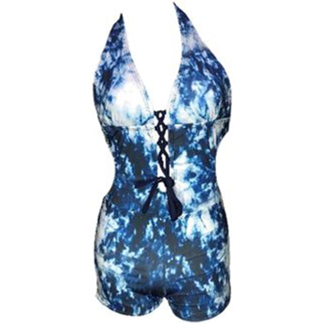 TRIKINI PUSH UP LICRA MUJER AZUL UV SHORT ISABELLA GL-32 - 1