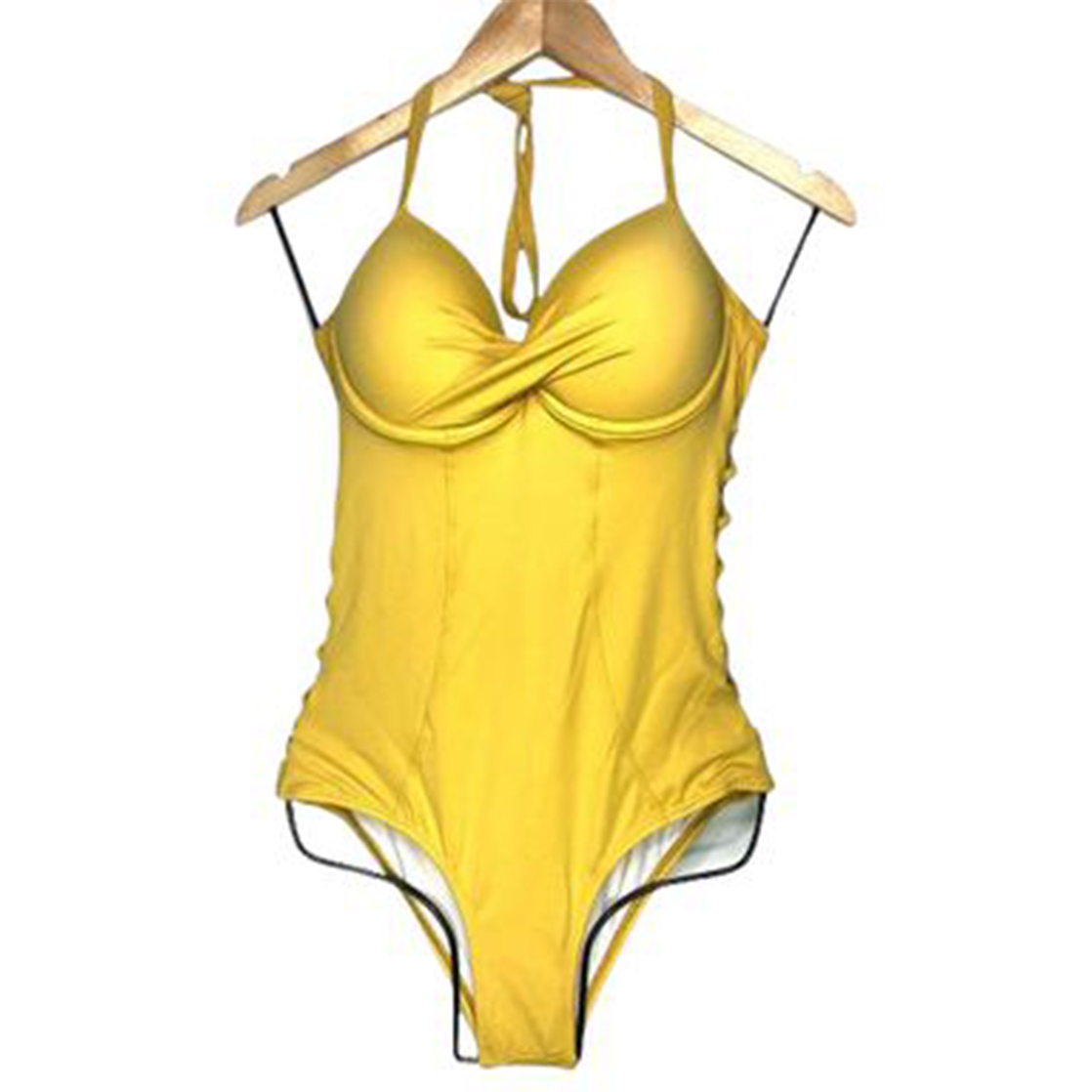 ROPA DE BAÑO PUSH UP LICRA MUJER AMARILLO UV ESMERALDA GL-50 ENTERIZO - 1