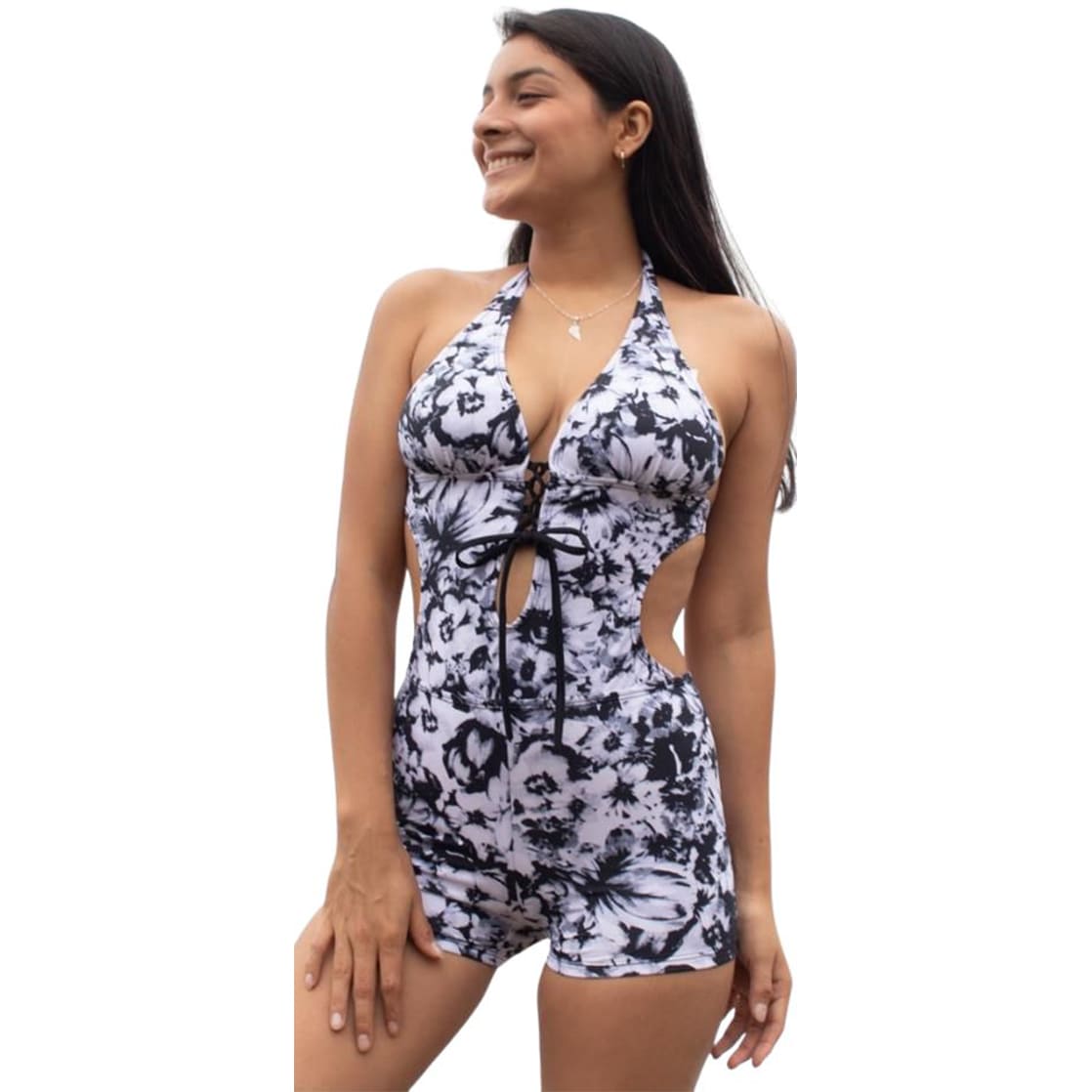TRIKINI PUSH UP LICRA MUJER NEGRO UV SHORT ISABELLA GL-32 - 1