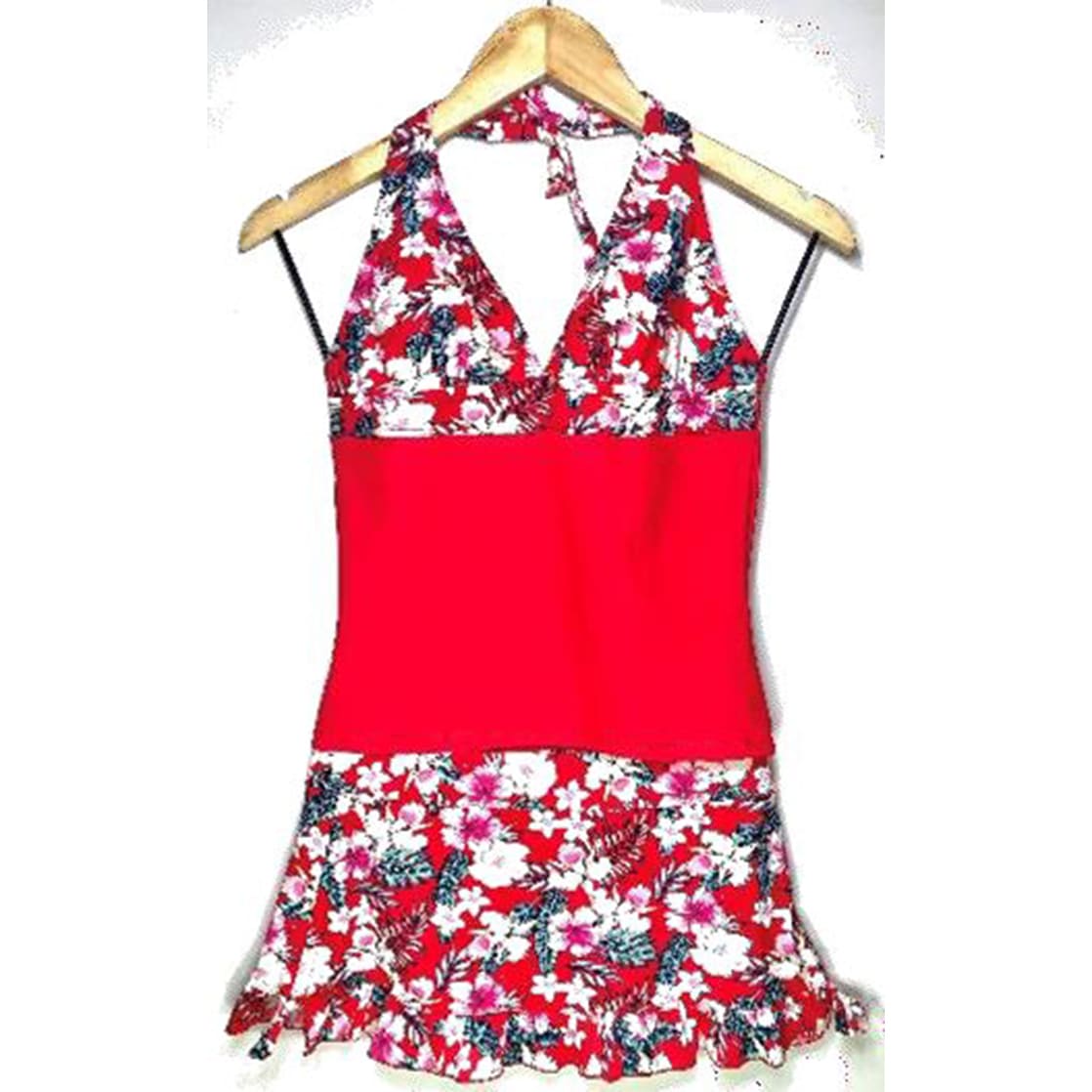 BIKINI PUSH UP LICRA MUJER ROJO UV POLO FALDA GL-32 - 1