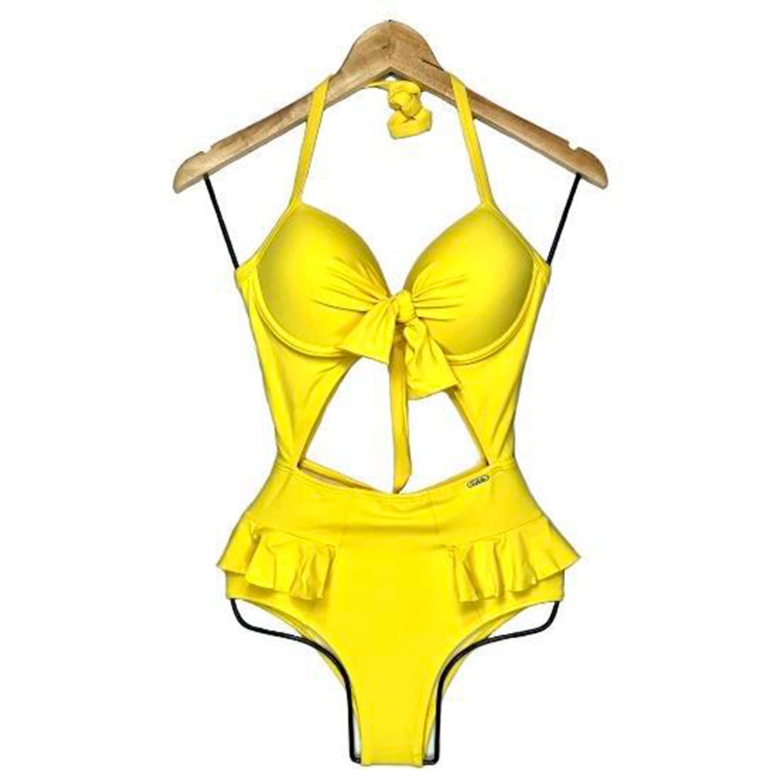 ROPA DE BAÑO PUSH UP LICRA MUJER AMARILLO VALERIA GL-28 - 1