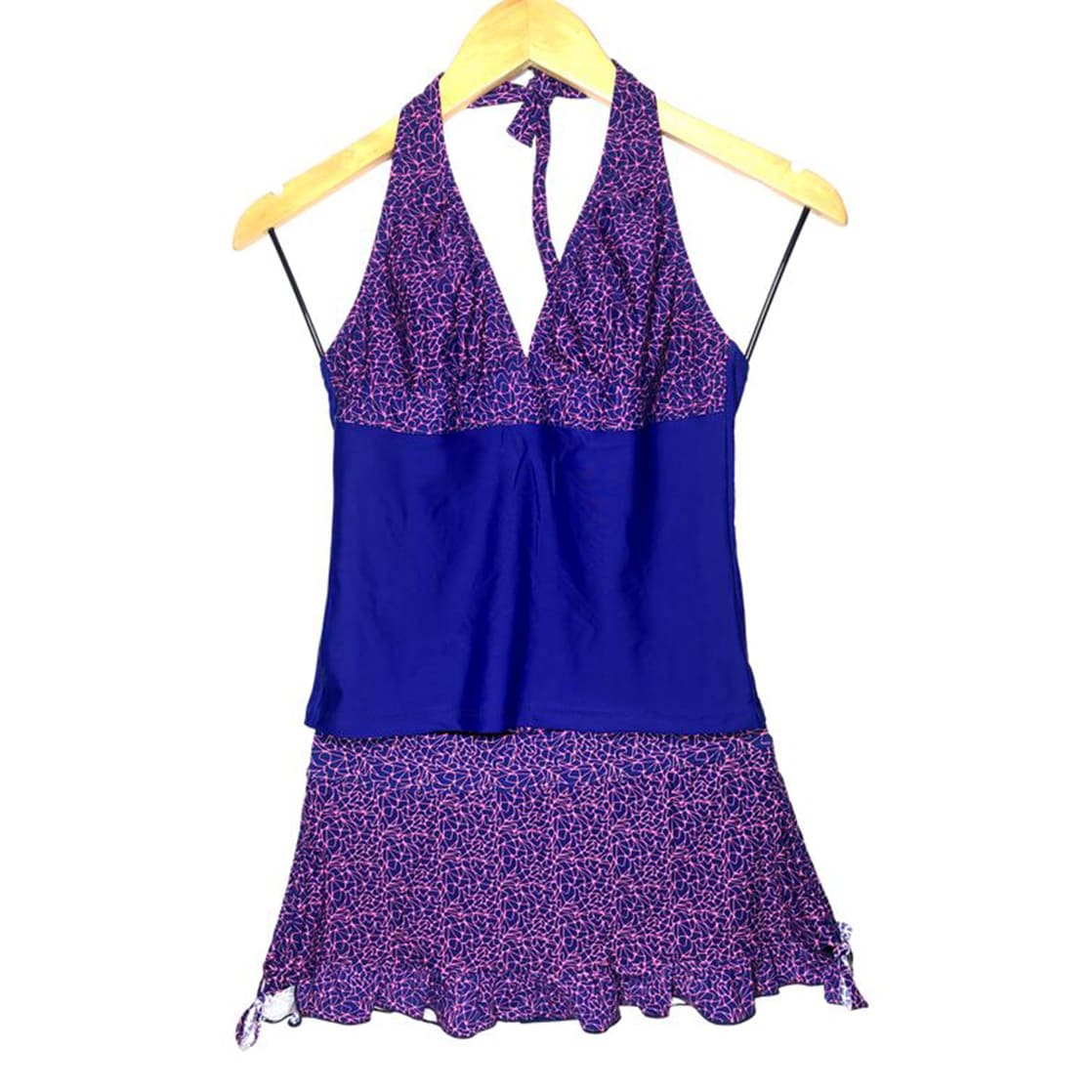 ROPA DE BAÑO PUSH UP LICRA MUJER AZUL POLO CON FALDA CATALINA DE ARAGÓN GL-32 - 1