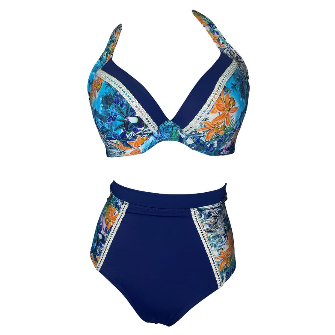 BIKINI PUSH UP LICRA MUJER AZUL UV JANE GOODALL GL-46 - 1