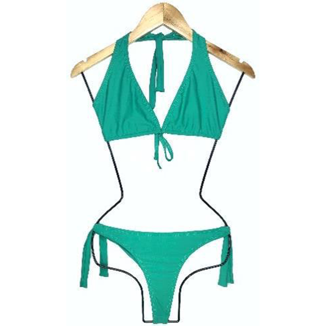 BIKINI PUSH UP LICRA MUJER VERDE UV SEMIHILO CLASICO GL-18 - 1