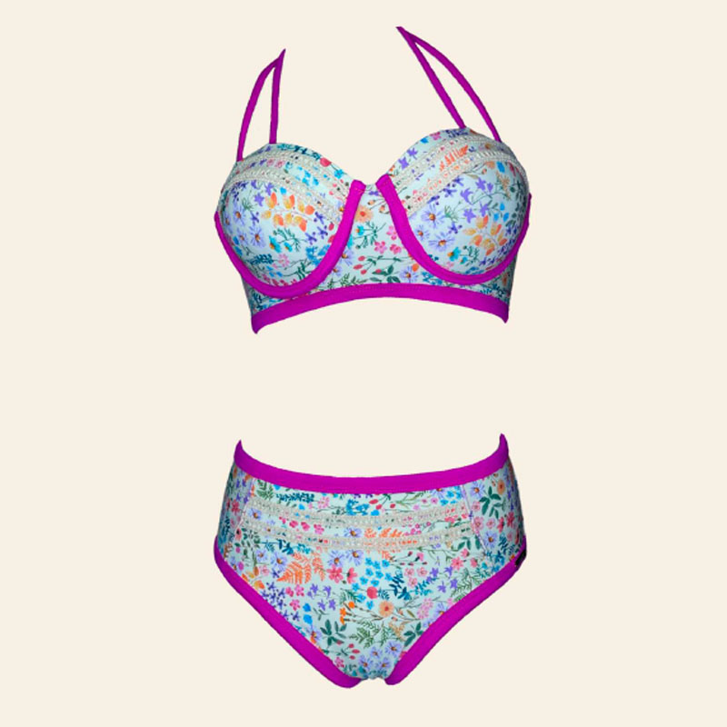 BIKINI PUSH UP LICRA MUJER BEIGE UV CHARLOTTE CORDAY GL-48 - 1
