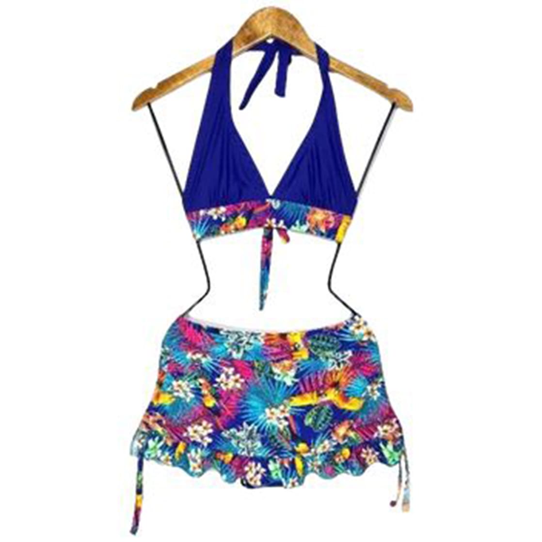 BIKINI PUSH UP LICRA MUJER AZUL UV TOP FALDA CLARA CAMPOAMOR INO GL-30 - 1