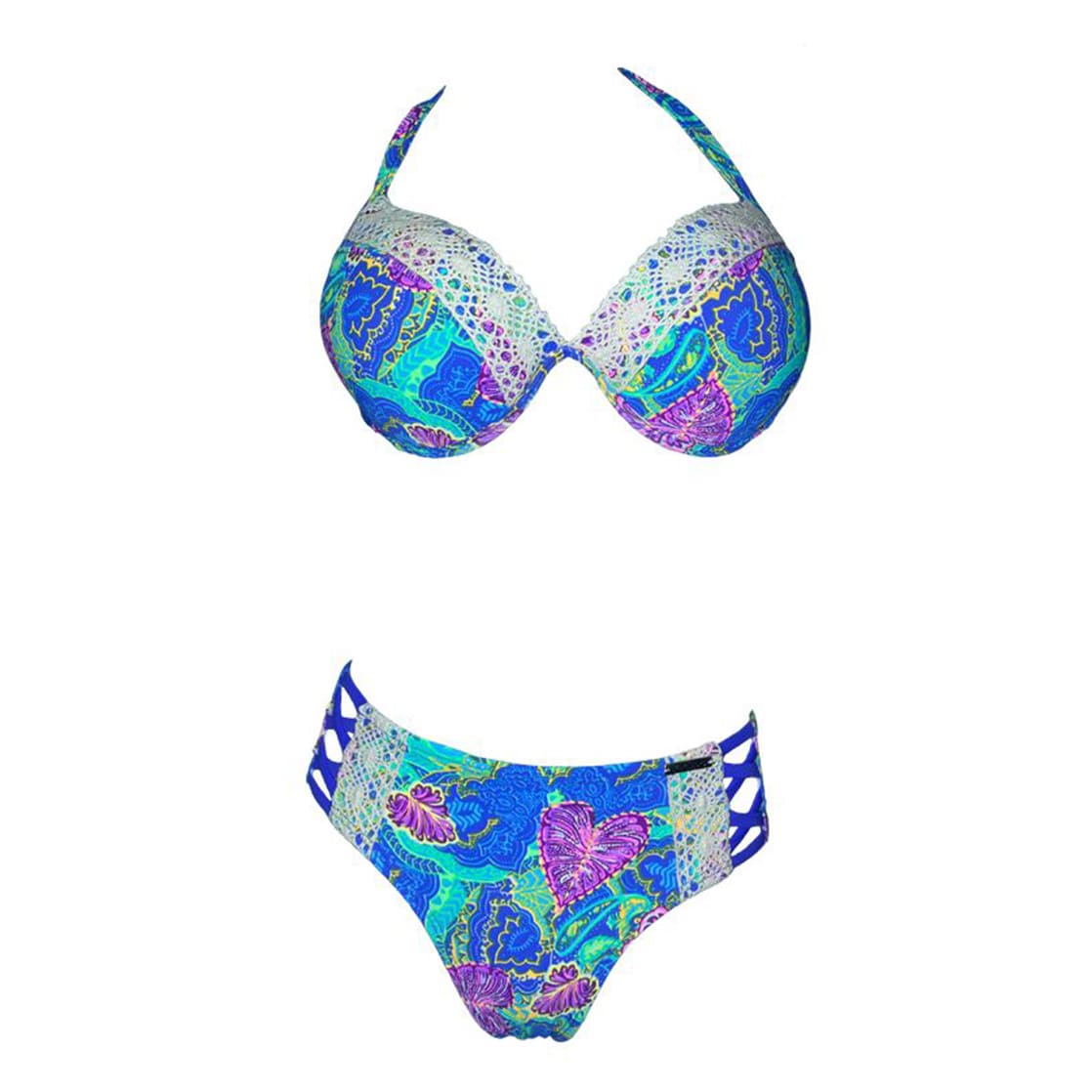 BIKINI PUSH UP LICRA MUJER CELESTE UV EMMA GOLDMAN GL-48 - 1