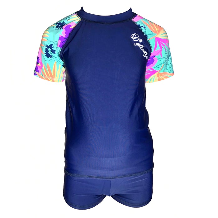 CONJUNTO NIÑA AZUL MANGA CORTA GL-42 - 1