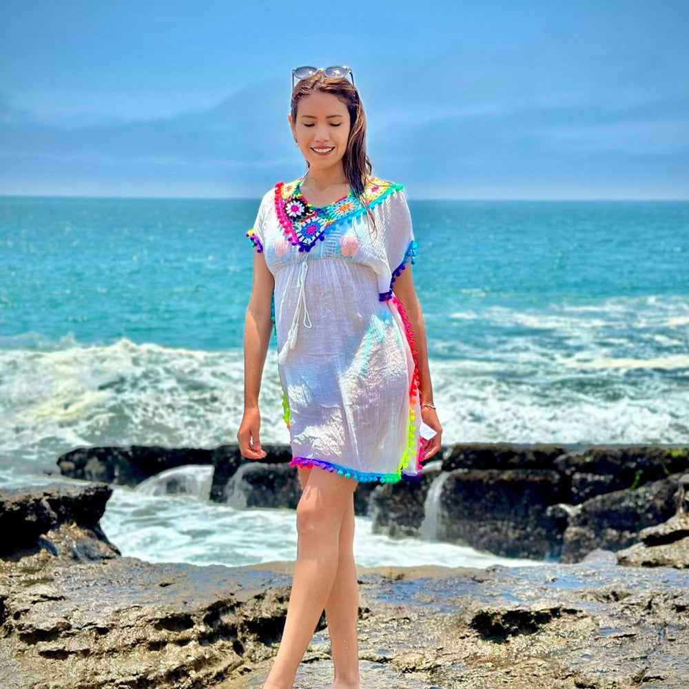 KIMONO MAXI MUJER YOMAR BLANCO SONIA DELAUNAY - 2