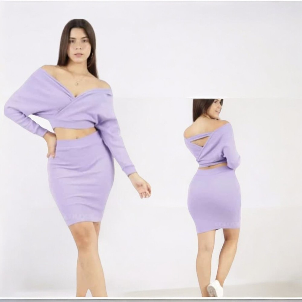 VESTIDO MUJER LILA RIP CASUAL MURCIÉLAGO - 1