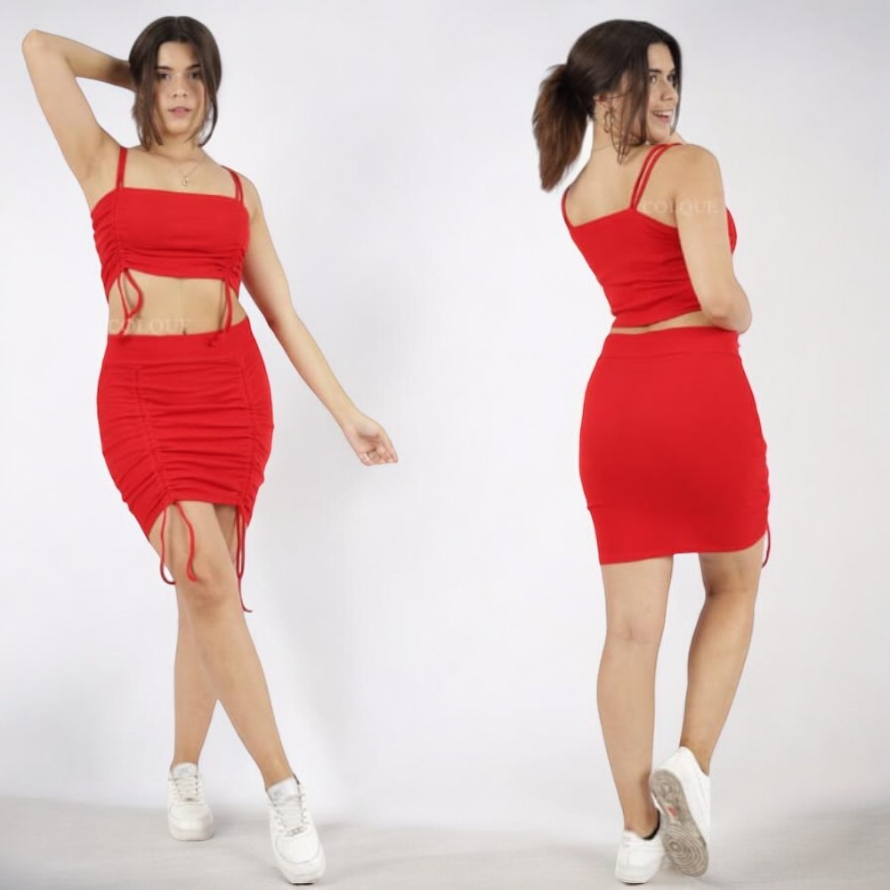 VESTIDO MUJER ROJO RIP CASUAL TOP - 1