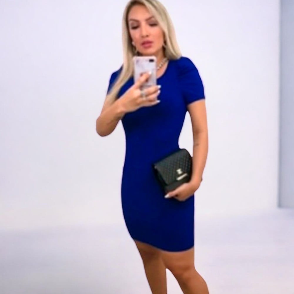 VESTIDO MUJER AZUL RIP GRUESO CASUAL PRINCESA - 2