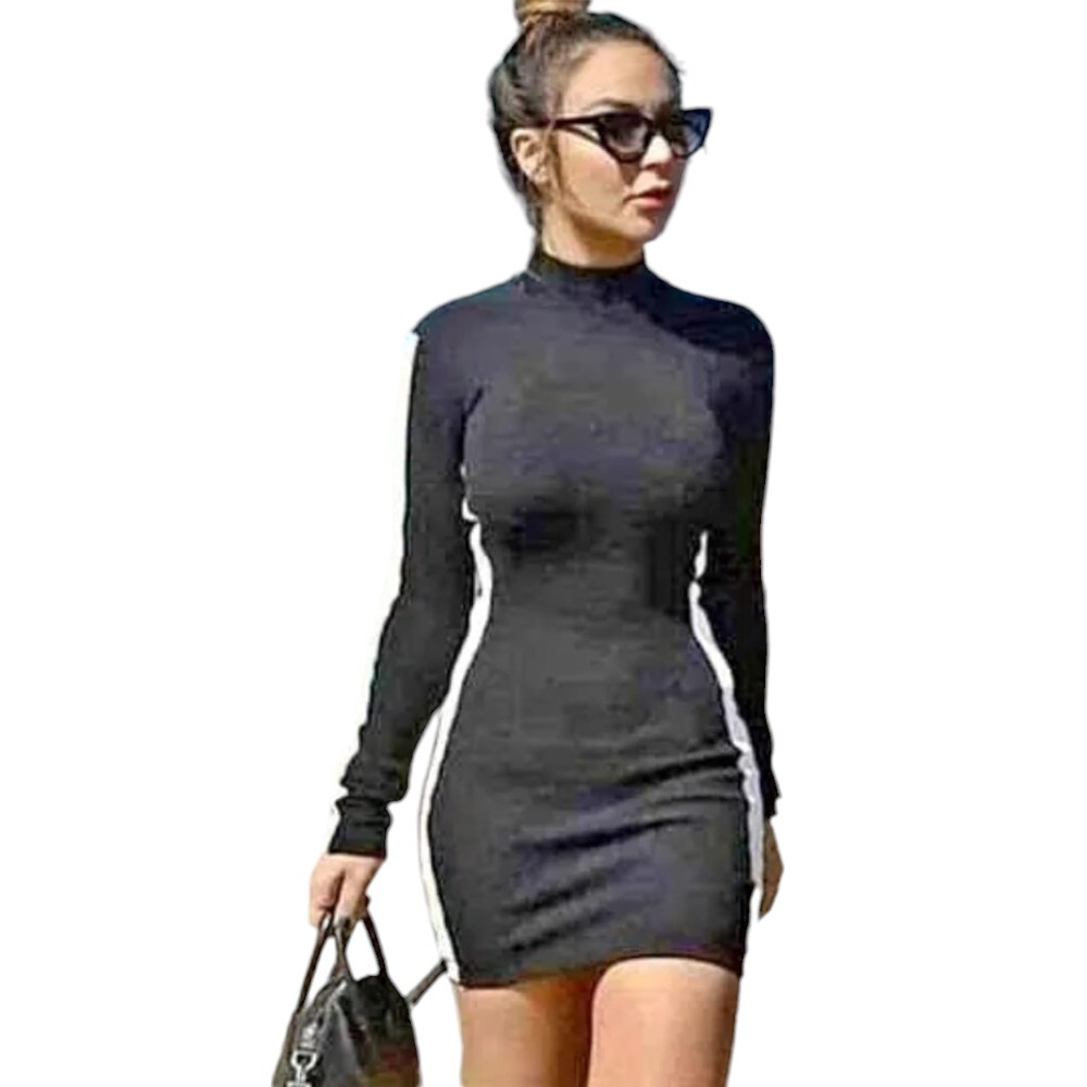 VESTIDO MUJER PLOMO FRANJA - 1