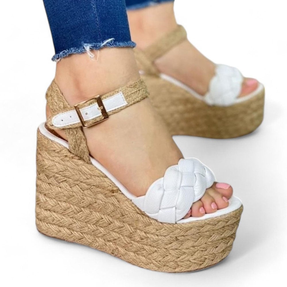 TACOS MUJER BLANCO PLATAFORMA YUTE CHIC 2086L-55 - 1