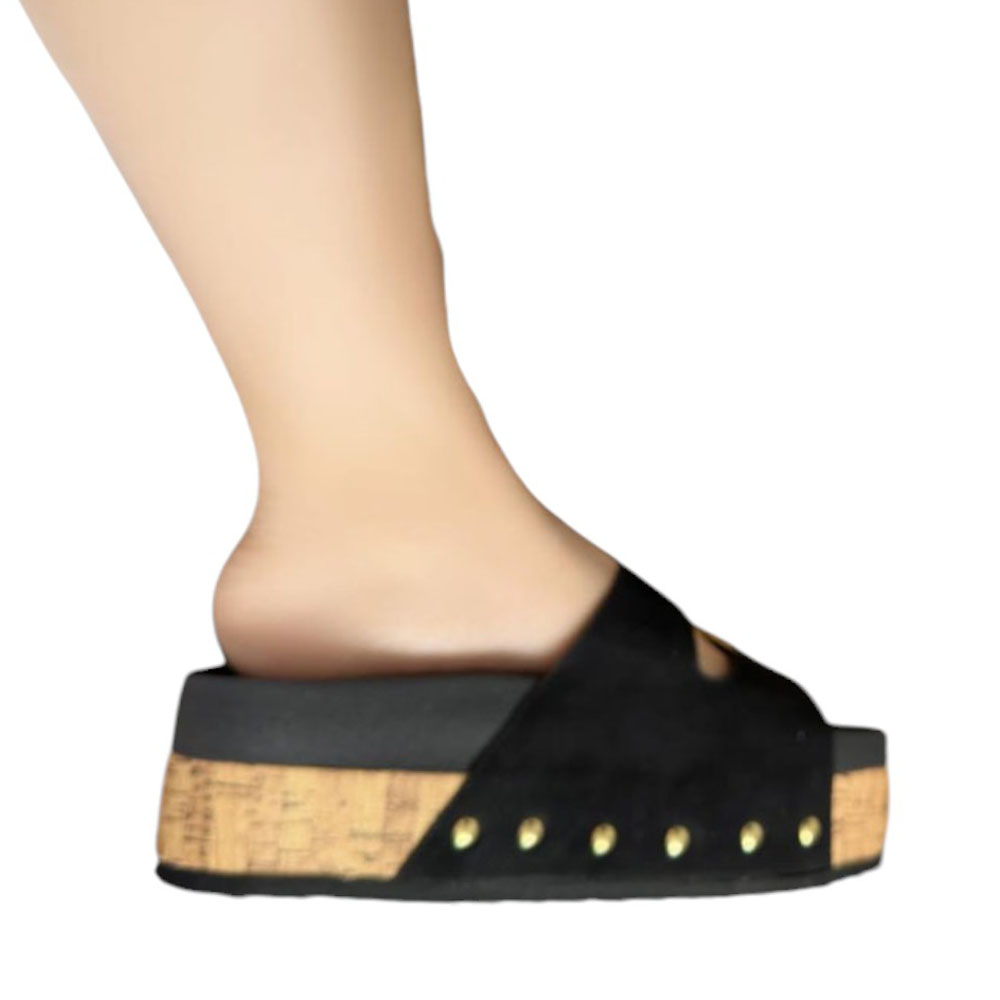 SANDALIAS MUJER NEGRO ROUGH DOBLE HEBILLA 2086L-52 - 3