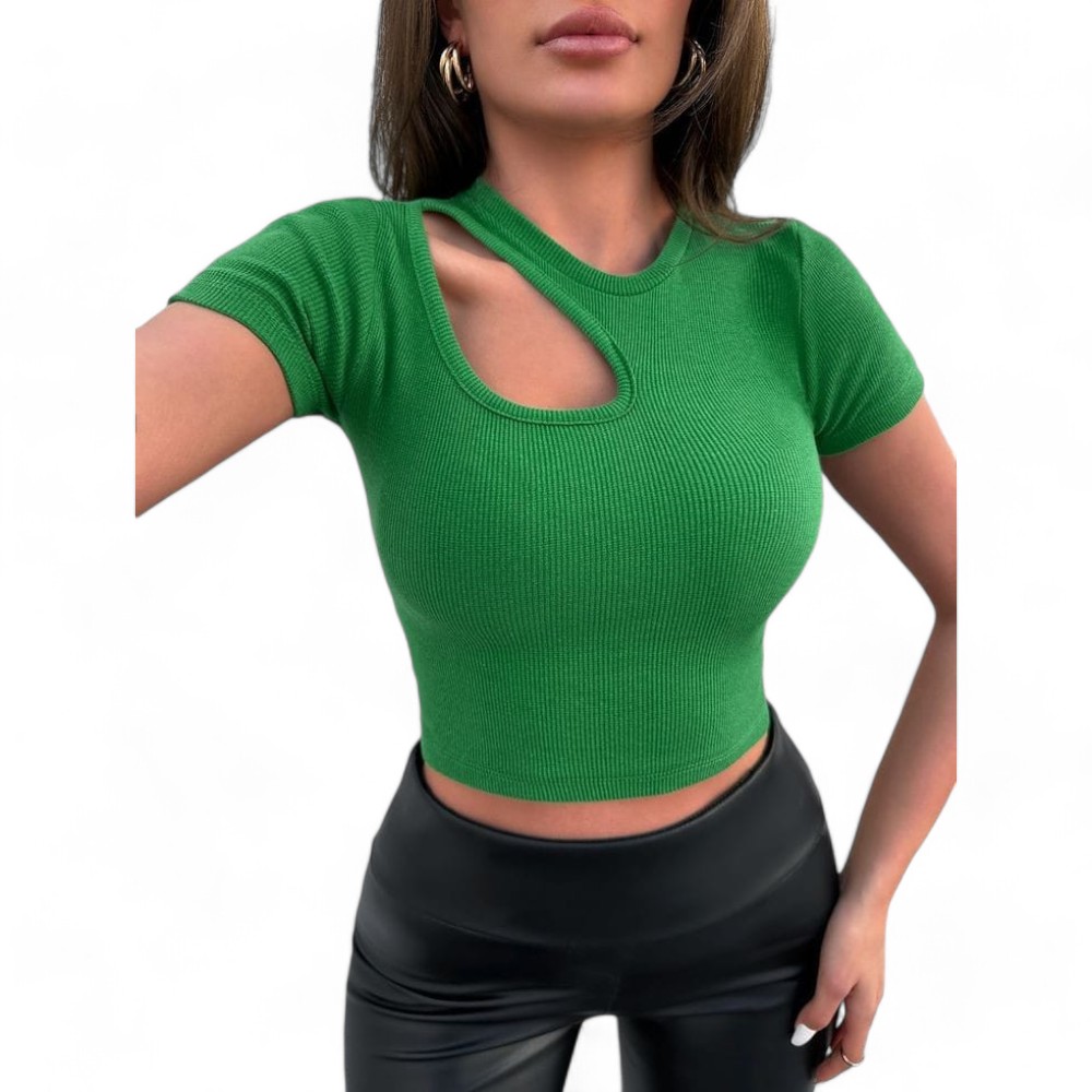 POLO LIZET MANGA CORTA SAB-12 COLOR VERDE - 1