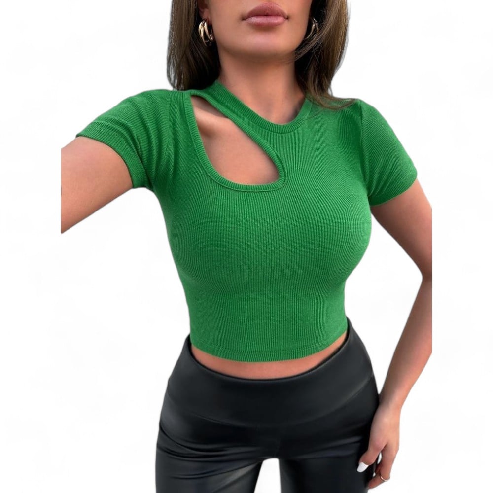 POLO LIZET MANGA CORTA SAB-12 COLOR VERDE - 1