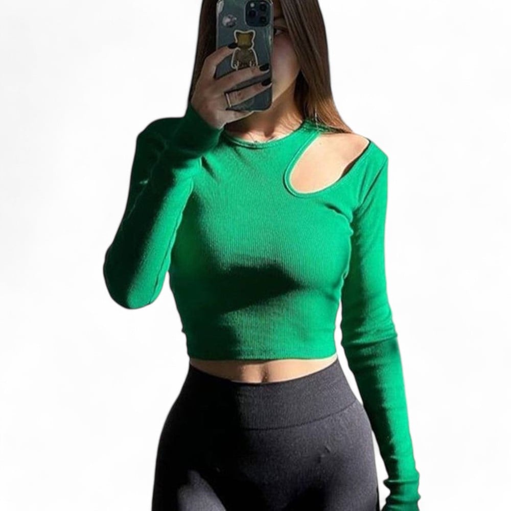 POLO MANGA LARGA SAB-12 COLOR VERDE - 1