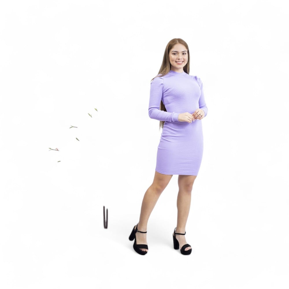 VESTIDO MANGA LARGA MUJER LILA PRINCESA SAB-23 - 1