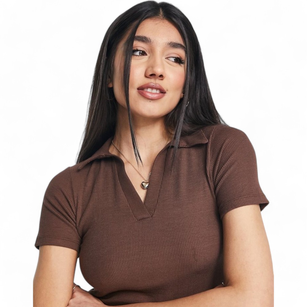 POLO CAMISERO ABIERTO SAB-13 COLOR MARRON - 1