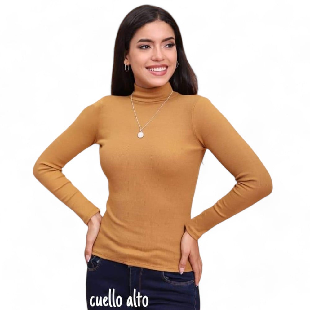 CAFARENA MANGA LARGA MUJER CAMEL CLASICA SAB-18 - 1