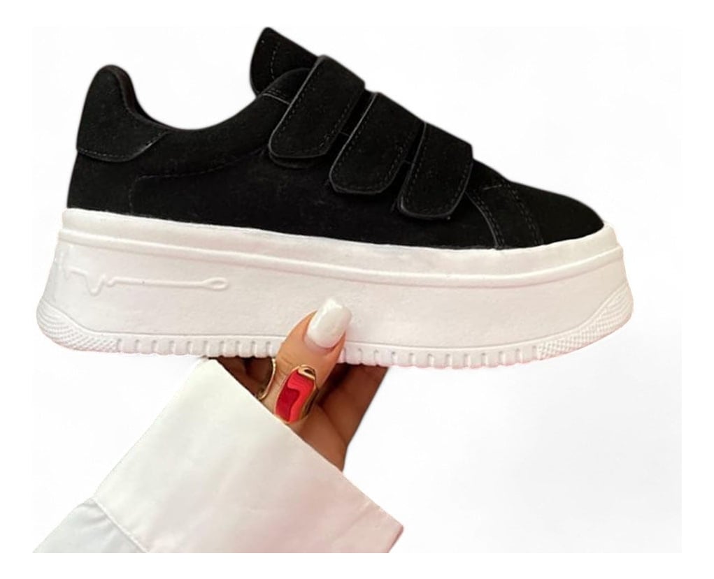 ZAPATILLAS MUJER NEGRO CASUAL TRES PEGAPEGAS 2086L-52 - 1
